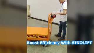 Assistir: Mesa elevatória elétrica tipo tesoura SINOLIFT ESF para vitrine de manuseio de materiais