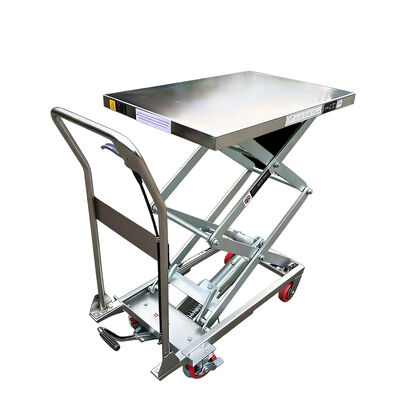 TFD15S Stainless Steel Manual Scissor Lift Cart - Heavy Duty Double/Triple Hydraulic Lift Table